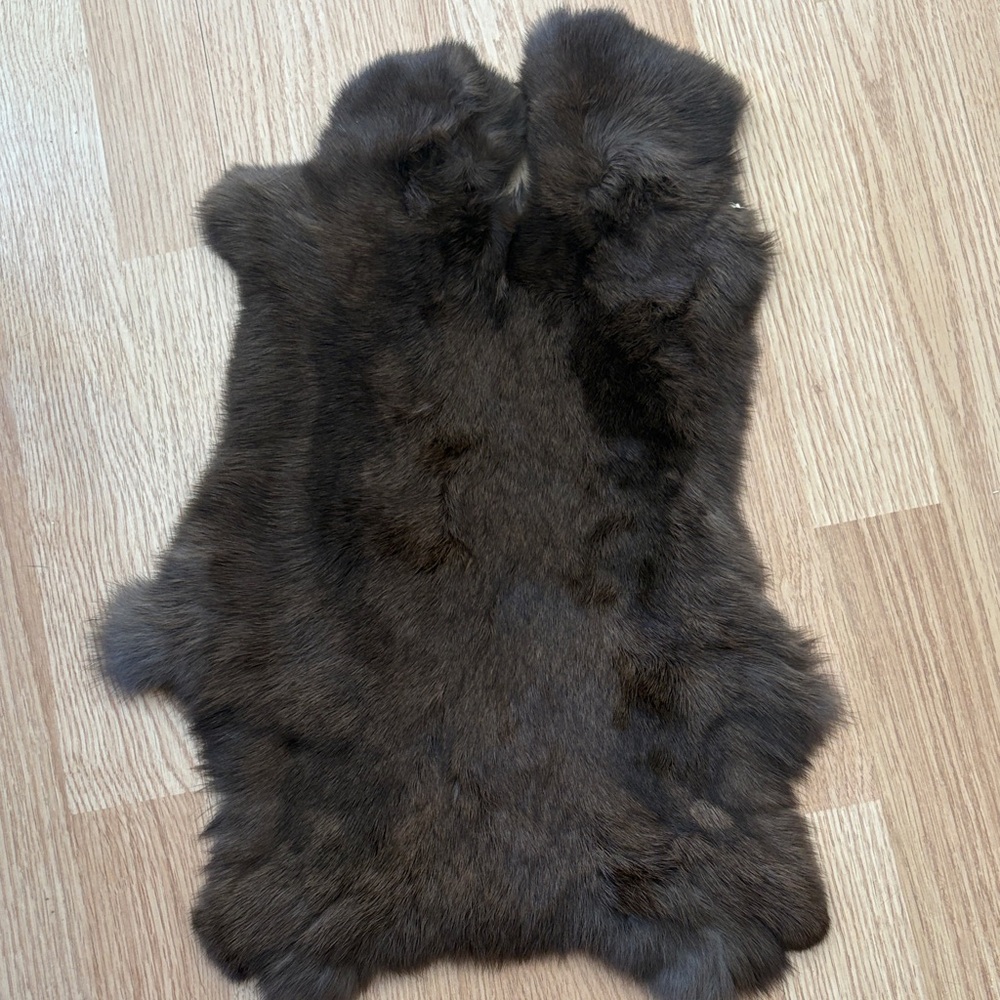 #0218 Natural Brown Rabbit Fur Pelt Craft Decor